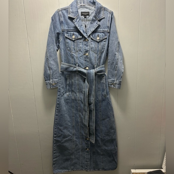 Smoke & Mirrors Los Angeles Denim Jean Maxi Dress Size Small - Picture 10 of 11